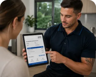 Going through the estimate with a Haberfield customer